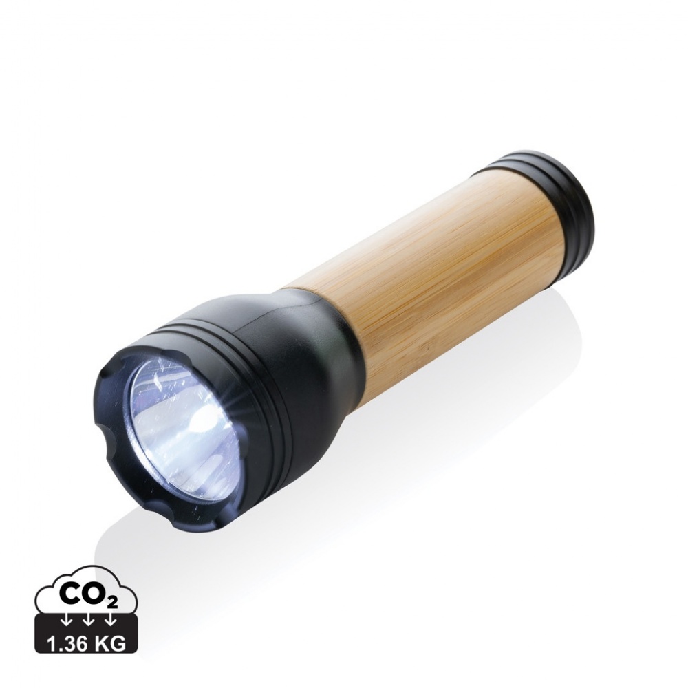 Logotrade promotional merchandise photo of: Lucid 3W RCS certified recycled plastic & bamboo torch