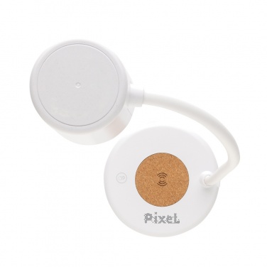Logo trade promotional merchandise image of: Zenara RCS recycled plastic and cork 15W wireless desk lamp