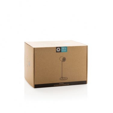 Logo trade promotional giveaways picture of: Zenara RCS recycled plastic and cork 15W wireless desk lamp