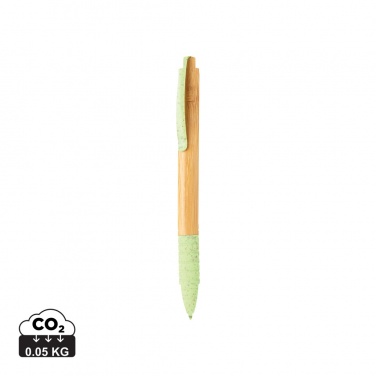 Logo trade business gifts image of: Bamboo & wheat straw pen