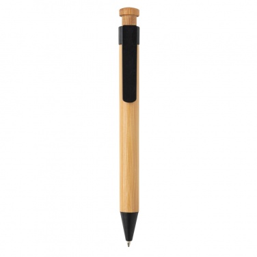 Logo trade promotional items picture of: Bamboo pen with wheatstraw clip