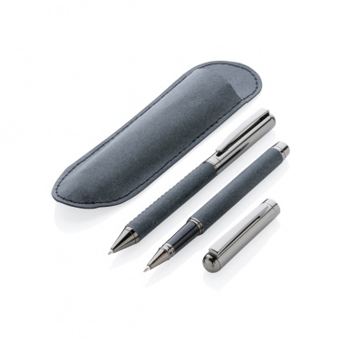 Logo trade business gifts image of: Recycled leather pen set