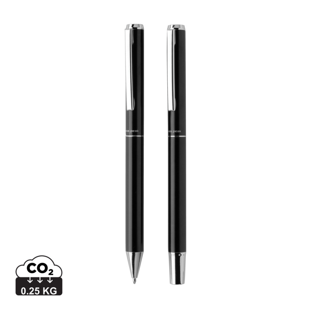 Logo trade business gift photo of: Swiss Peak Cedar RCS certified recycled aluminum pen set