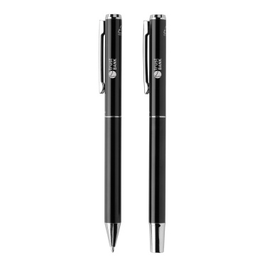 Logo trade business gift photo of: Swiss Peak Cedar RCS certified recycled aluminum pen set