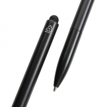 Logo trade promotional items image of: Kymi RCS certified recycled aluminium pen with stylus