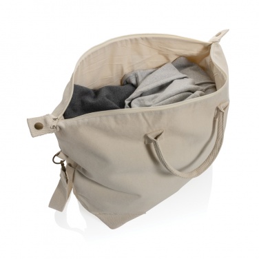Logotrade promotional merchandise photo of: Kezar AWARE™ 500 gsm recycled canvas deluxe weekend bag