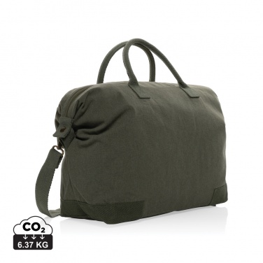 Logo trade promotional giveaways image of: Kezar AWARE™ 500 gsm recycled canvas deluxe weekend bag