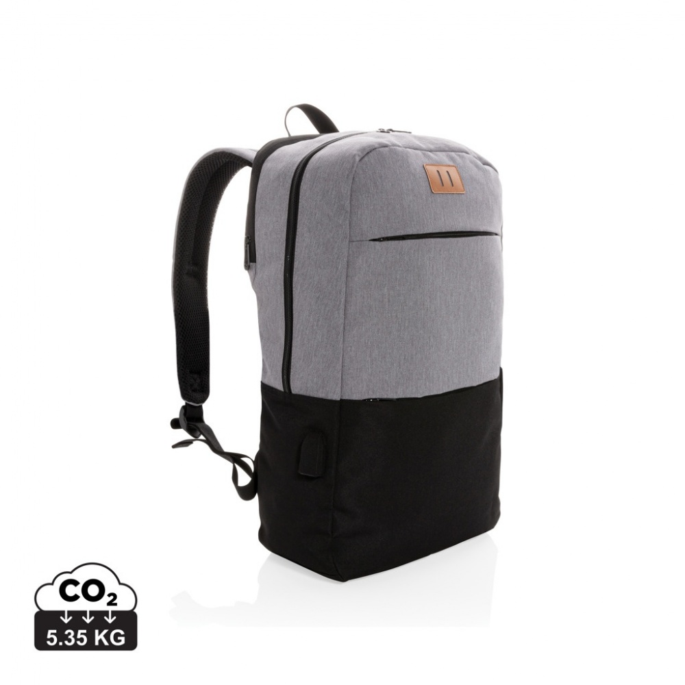 Logo trade advertising products picture of: Modern 15.6" USB & RFID laptop backpack PVC free
