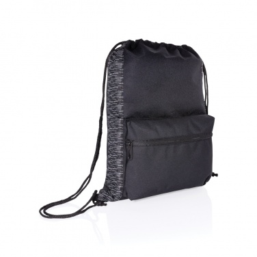 Logo trade promotional giveaways image of: AWARE™ RPET Reflective drawstring backpack
