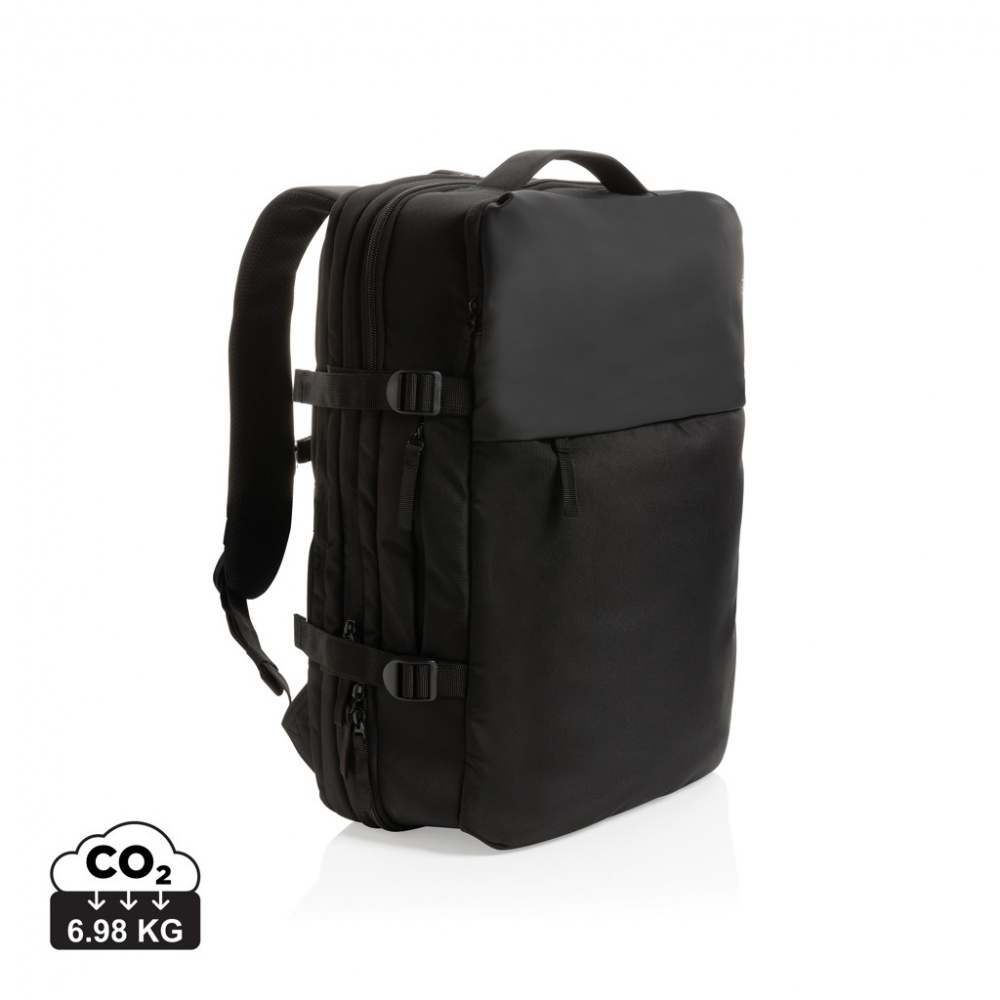 Logo trade promotional giveaways image of: Swiss Peak AWARE™ RPET 15.6' expandable weekend backpack