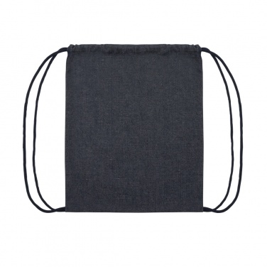Logo trade business gifts image of: Impact AWARE™ recycled denim drawstring backpack