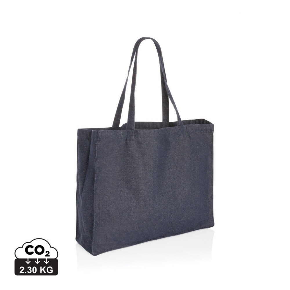 Logo trade promotional giveaways image of: Impact AWARE™ recycled denim shopper