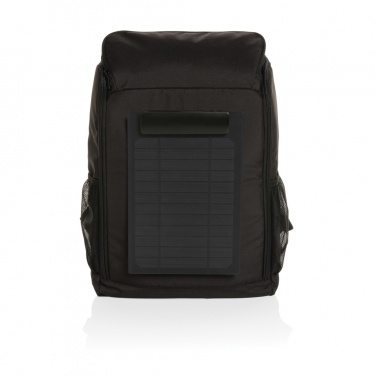Logo trade promotional gifts picture of: Pedro AWARE™ RPET deluxe backpack with 5W solar panel