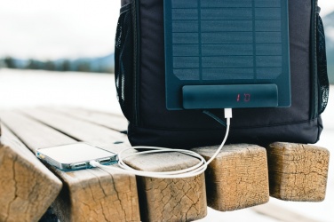 Logotrade advertising product image of: Pedro AWARE™ RPET deluxe backpack with 5W solar panel