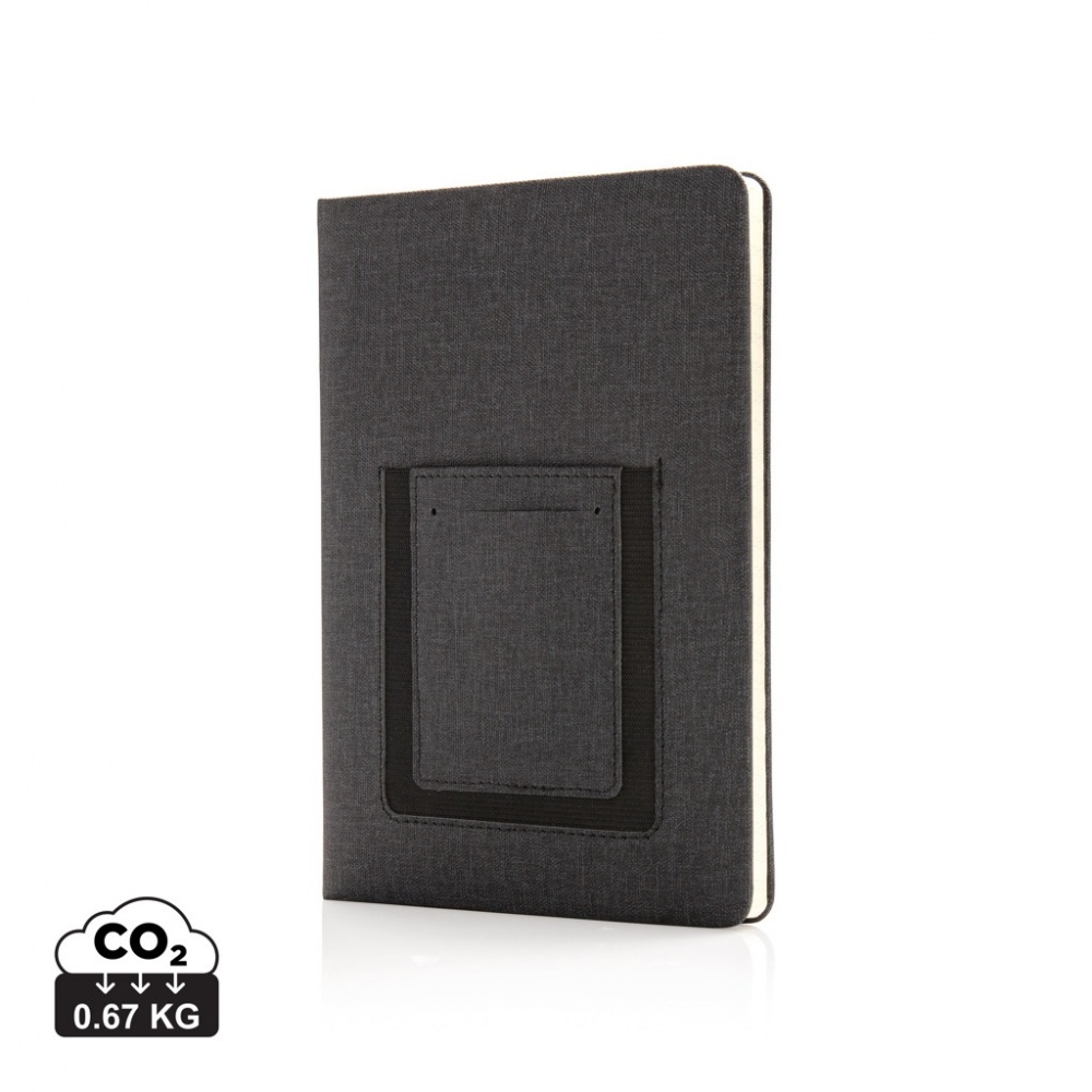 Logotrade advertising product image of: Deluxe A5 Notebook with phone pocket