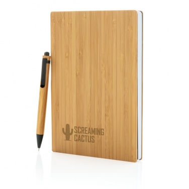 Logotrade promotional item picture of: A5 Bamboo notebook & pen set