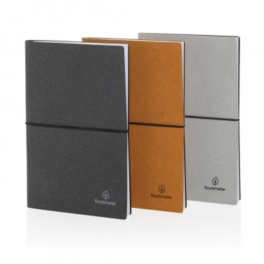 Logo trade advertising products picture of: A5 recycled leather notebook