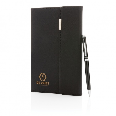 Logotrade corporate gift picture of: Swiss Peak deluxe A5 notebook and pen set