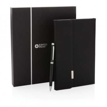 Logo trade promotional gift photo of: Swiss Peak deluxe A5 notebook and pen set
