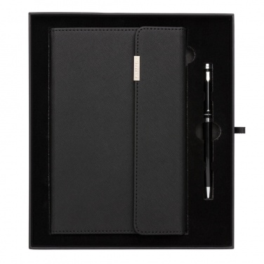 Logo trade promotional merchandise image of: Swiss Peak deluxe A5 notebook and pen set