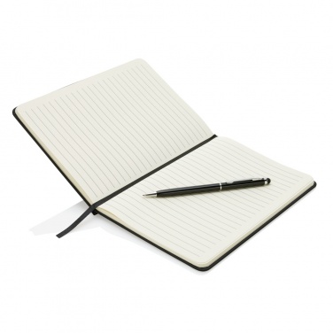 Logotrade business gift image of: Standard hardcover PU A5 notebook with stylus pen