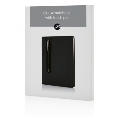 Logo trade corporate gifts image of: Standard hardcover PU A5 notebook with stylus pen