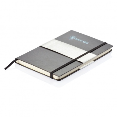 Logo trade promotional giveaways image of: Deluxe hardcover A5 notebook