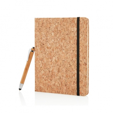 Logotrade promotional merchandise picture of: A5 notebook with bamboo pen including stylus