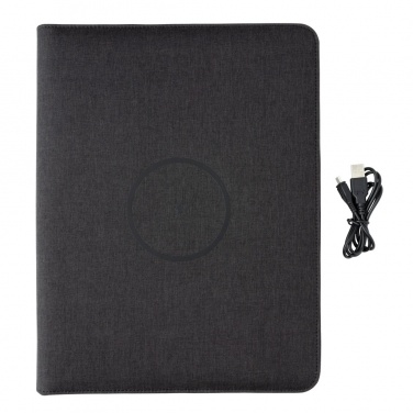 Logotrade business gifts photo of: Air 5W wireless charging portfolio A4 w/ 5000 mAh powerbank