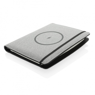 Logo trade promotional merchandise picture of: Air 5W wireless charging notebook with 5000mAh powerbank