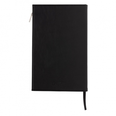 Logo trade promotional products picture of: Swiss Peak A5 PU notebook with zipper pocket