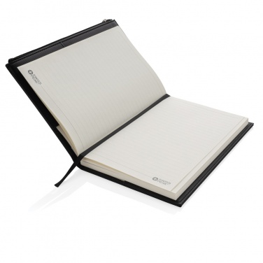 Logo trade promotional product photo of: Swiss Peak A5 PU notebook with zipper pocket