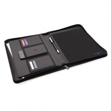 Logo trade business gift photo of: Impact AWARE™ RPET A4 portfolio with zipper