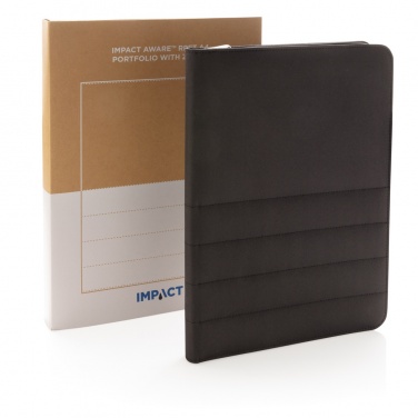 Logo trade corporate gifts picture of: Impact AWARE™ RPET A4 portfolio with zipper