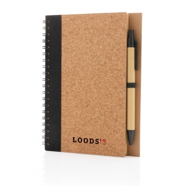 Logotrade promotional product image of: Cork spiral notebook with pen