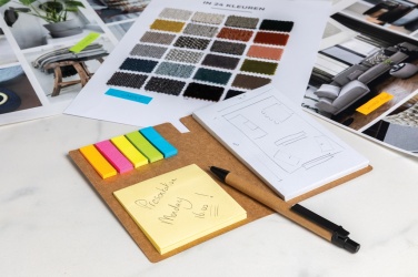 Logo trade promotional items picture of: Kraft sticky notes A6 booklet with pen