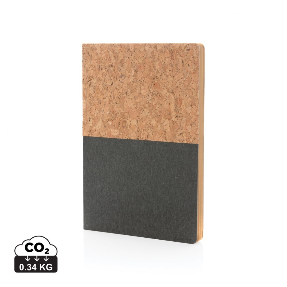 Logo trade promotional item photo of: A5 cork & kraft notebook