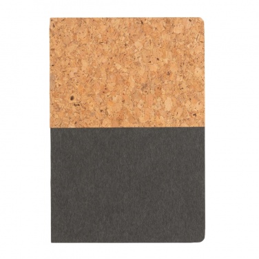 Logo trade business gifts image of: A5 cork & kraft notebook