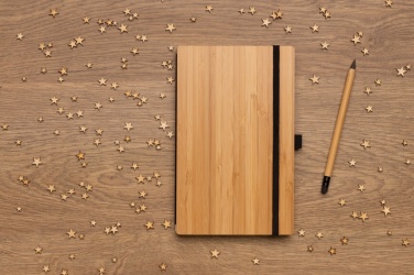 Logo trade promotional items picture of: Bamboo notebook and infinity pencil set