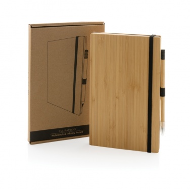 Logotrade advertising product image of: Bamboo notebook and infinity pencil set