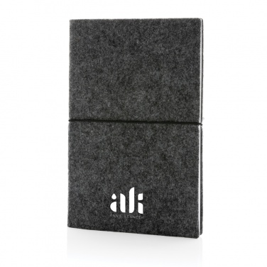 Logotrade business gifts photo of: GRS certified recycled felt A5 softcover notebook