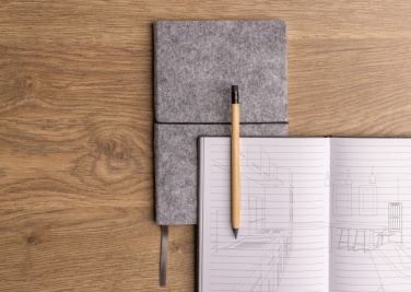 Logo trade advertising products picture of: GRS certified recycled felt A5 softcover notebook