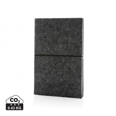 Logotrade promotional gift picture of: GRS certified recycled felt A5 softcover notebook