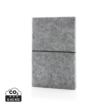 Logo trade promotional giveaways image of: GRS certified recycled felt A5 softcover notebook