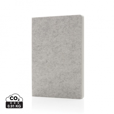 Logotrade promotional giveaway image of: Phrase GRS certified recycled felt A5 notebook