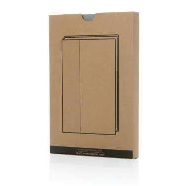 Logo trade promotional merchandise photo of: Words GRS certified RPET & Kraft A5 notebook