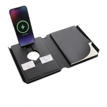 Logotrade promotional merchandise photo of: Swiss Peak RCS rePU notebook with 2-in-1 wireless charger