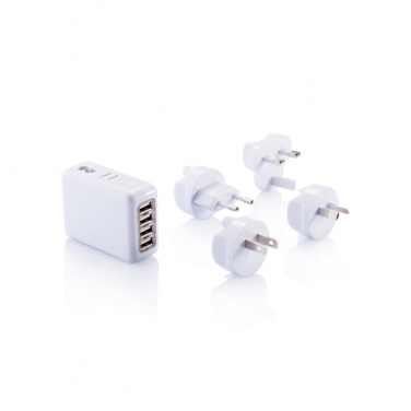 Logo trade corporate gifts picture of: Travel plug with 4 USB ports