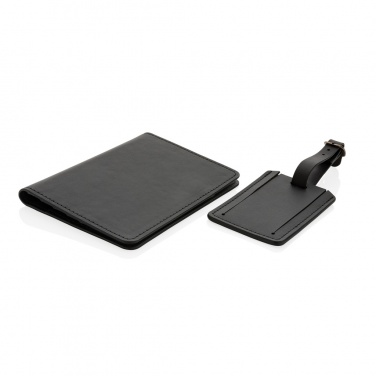 Logo trade advertising product photo of: Swiss Peak GRS recycled PU travel gift set