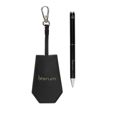 Logo trade promotional gifts picture of: SP Tula RCS certified recycled PU key holder and pen set